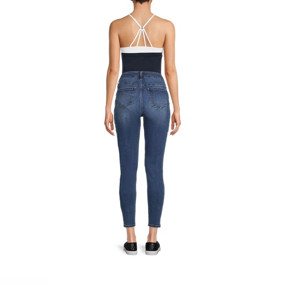 NWT Time and Tru Women's Maternity Over Belly Band Skinny Jeans Band Size large - Picture 2 of 12